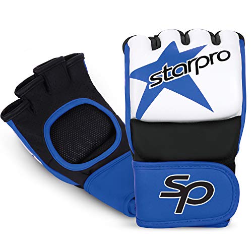 Starpro MMA Grappling Gloves for Men & Women - Faux Leather with Dense Padding- Sparring Training Kickboxing Martial Arts Competition - size: Medium