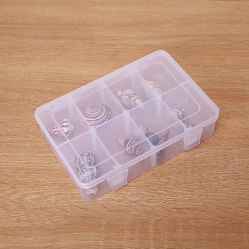 2 Pack 8 Grids Bead Organizers and Storage, Plastic Organizer Box with Removable Dividers Tackle Box Organizer for Jewelry, Art DIY Crafts, Beads,Electronics and Small Parts