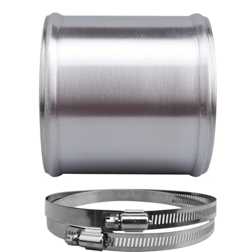 AC PERFORMANCE 4" (102mm) OD Aluminum Alloy Hose Joiner Silicone Pipe Connector Bead, 4" Length with 304 SS Clamps - size: 4" (102mm)