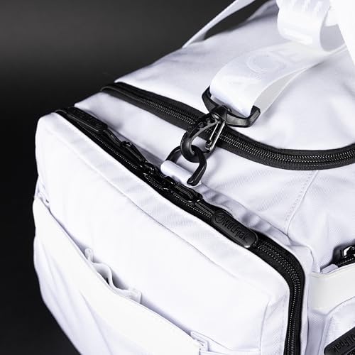 WOLFpak 30L Perfect Duffle Bag - Sports Tactical Gym Bag (Polar White) | Laptop Pouch, MOLLE Compatible, Padded Straps, 1000D Waterproof Fabric, Dual Cup Holders, Military Grade - color: Polar White