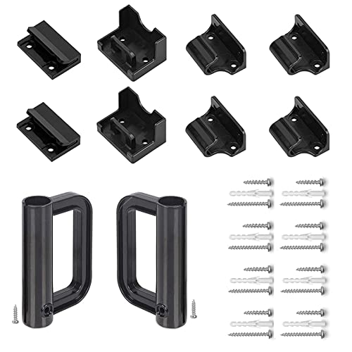Retractable Baby Gate Replacement Hardware Retractable Dog Gate Full Set Wall Mounting Accessories Brackets Latches Black A32 A32