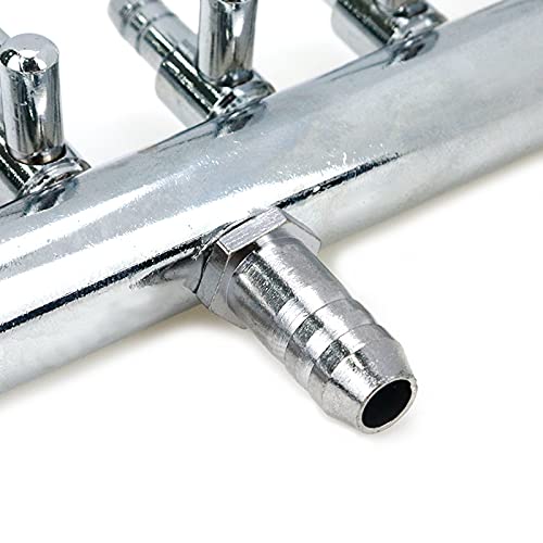 Air Flow Splitter Aquarium Stainless Steel 6 Ways Lever Control Valve