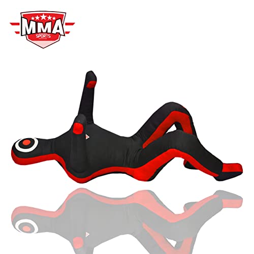 Kids Grappling Standing Dummy - Unfilled – Wrestling, Jiu-Jitsu, MMA Training Dummy with Moveable Arms and Legs – Durable Polyester Fabric - color: Black-Sit, size: 6 ft-72 Inch