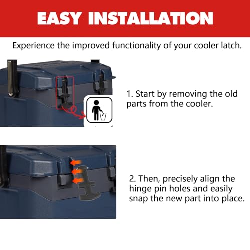 Upgraded Cooler Latches & Drain Plug Kit - Durable Rubber, Compatible with Yeti Roadie, Tundra, Tank, and RTIC - style: T-handle Latches