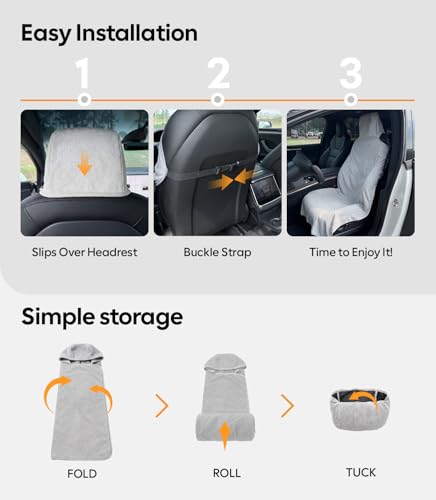 Wigoo Car Seat Cover Towel, Waterproof, for Use After Gym, Gray, 2 Pack - color: Gray, size: 2 Pack