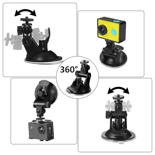 2PCS Dash Cam Suction Cup Mounts, Car Camera Mount, Windshield and Dashboard Suction Cup Mounts, Camera Mount for Car Dashcam, GPS Driving DVR, Phone Bracket, Action Camcorder, Video Recorder