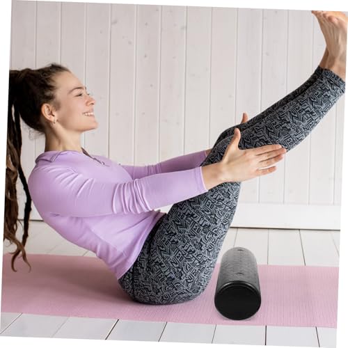 High Density Fitness Roller for Muscle Massage and Spinal Stabilization Solid Exercise Foam for Postural Balance and Massage Roller for Feet Back and Legs (15x45cm)
