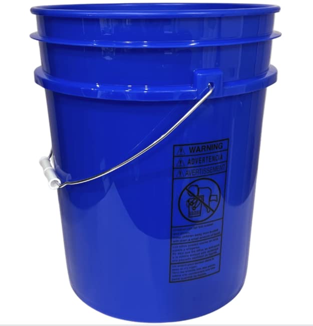 5 Gallon Reflex Blue Food Grade BPA Free Bucket Pail with Screw on Air Tight lids Covers (Pack of 3) Made in USA