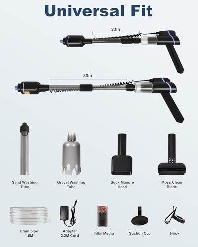 Gravel Vacuum for Aquarium Fish Tank Cleaner Siphon Pump Water Changer Sand Cleaner Aquarium Cleaning Tools Gravel Washer Water Filter