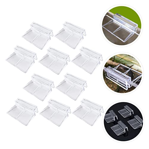 FRCOLOR 20pcs Aquarium Stand Support Brackets Acrylic Fish Tank Cover Clips Fish Tank Rack Holders