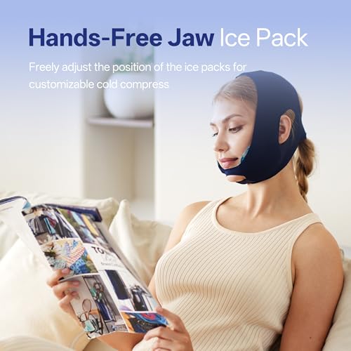 samply Wisdom Teeth Gel Ice Packs, Face Wrap for Jaw & Cheek, Cold Packs - color: Navy Blue