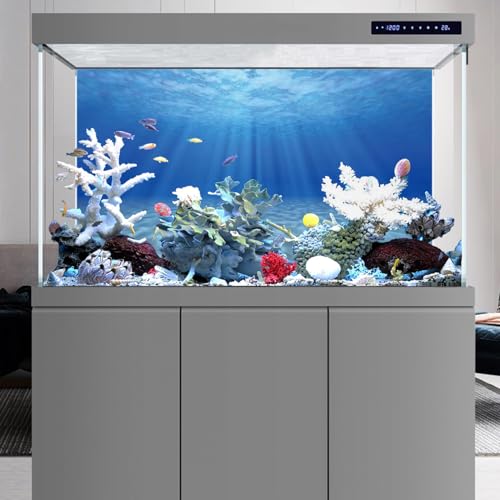 AWERT Undersea Theme Aquarium Background Sunshine Underwater World Fish Tank Background 60x24 inches Durable Polyester Background