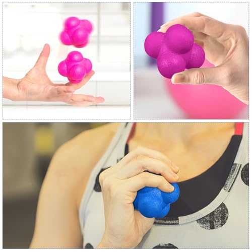 Hemobllo Hexagonal Reaction Training Balls 6 Piece TPR for Sports Exercise