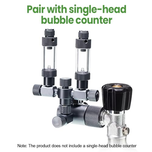 MiOYOOW Aquarium CO2 Splitter, Aluminium Alloy Dual-Precision Needle Valve 2-Way Fish Tank Air Valve for Bubbler Counter CO2 Regulator