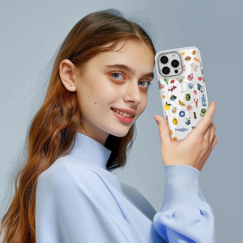 Cases for iPhone 14 Pro Max,Compatible with MagSafe,Classic Clear Shockproof Protection Magnetic Phone Case - Aesthetic Fruit Lily Flower Fish
