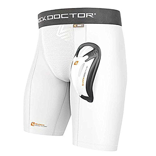 Shock Doctor Double Compression Short with Cup (Included). Adult and Youth. Baseball, Football, Hockey, Softball, Lacrosse. - size: Small, style: Youth
