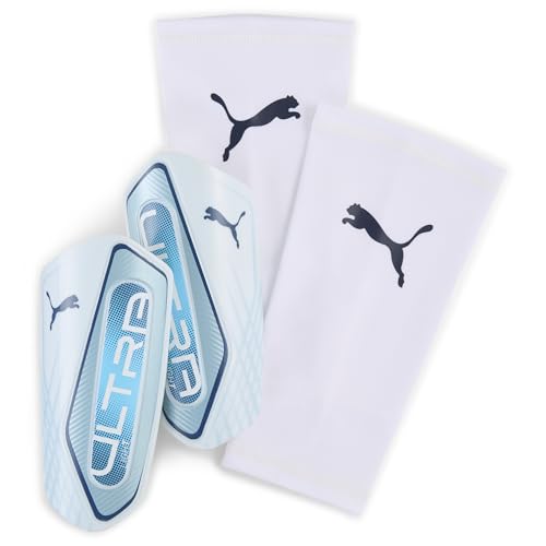 Puma Ultra Light Sleeve Soccer Shin Guards - color: Icy Blue-Blue Jewel, size: Medium
