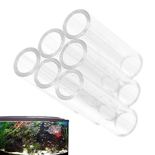 Shrimp Shelter Tube, Transparent Acrylic Tube Aquarium Shrimp Cave Breeding Fish Shrimp Feeder Breeding Tube Aquarium Fish Tank Pipe Shelter Tube Fish Tank Shelter Decorations Hideaway Pipes - color: 6 tubes