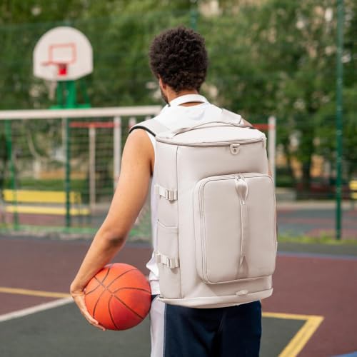 MIYCOO Gym Bag with Shoes Compartment, Duffle Bag, Backpack with Wet Pocket - color: White-Style1