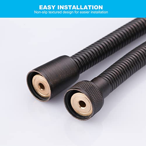 63 Inches Shower Hose Oil-Rubbed Bronze Finished, ALEASHA SUS 304 Stainless Steel Extra Long Shower Head Hose Replacement Handheld Shower Head Hose for Pet Bathroom Bathing Cleaning - color: Oil Rubbed Bronze, size: 63inch
