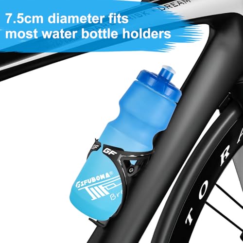 Mtb Bike Water Bottle 750ml Leakproof Squeeze, Dishwasher Safe | BPA Free 24oz Bicycle Mountain Bottles 24 OZ Design for Cycling Riding, Running Outdoor Sports 2 Pack - color: Black/White+Blue/Green(2 PC)