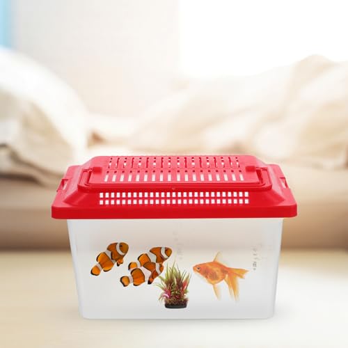 Portable Fish Tank Turtle Box Pet Hamster Transport Carrier 18x11x11cm Sturdy Pp Plastic Aquarium for Reptile and Small Animal Breeding