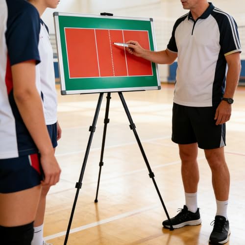 Volleyball Clipboard, Volleyball Magnetic Coaching Board, with Storage Backpack, Magnetic Chess Pieces, for Training