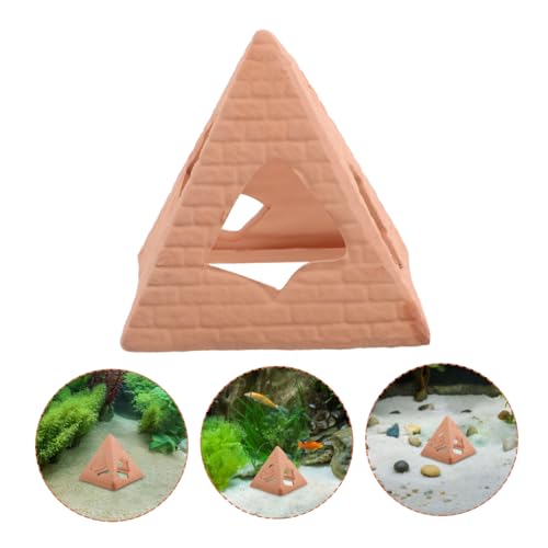 POPETPOP Aquarium Hiding Cave Shrimp Hideout Fish Breeding Box Decorative Fish Tank Accessory Ceramic Hiding Cave