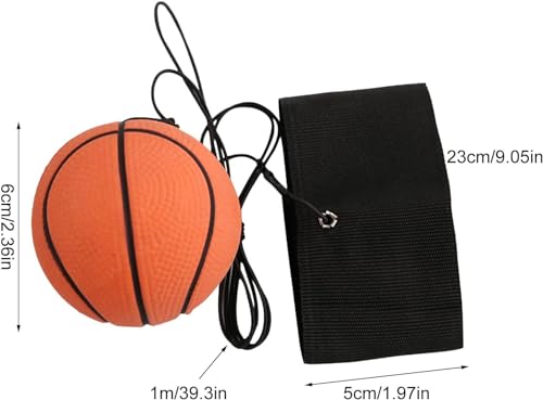 Jinshining Basketball Wrist Return Ball, Sports Wrist Balls on a String, 2.36 Inch Rubber Rebound Bouncy Wristband Balls on Elastic String for Wrist Exercise or Play Speed and Agility Training