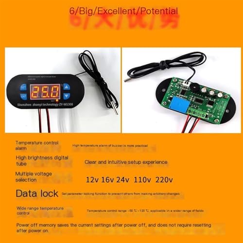 Climbing pet box microcomputer digital thermostat refrigerator aquarium digital display electronic adjustable temperature controller W1308