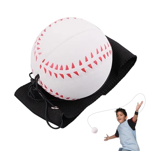 Wrist Return Ball, 2.36 Inch Sports Wrist Balls on a String, Rubber Rebound Bouncy Wristband Balls on Elastic String for Wrist Exercise or Play (Basketball, Tennis, Baseball and Football)