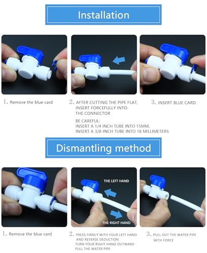 1/4" Push-Fit Fittings Set for RO Water Purifier, 5 Pcs | Globe valve, tee, elbow & straight quick-connect set for reverse osmosis RODI water filters & purification systems. - style: 1/4 inch quick connect straight elbow three-way ball valve collection