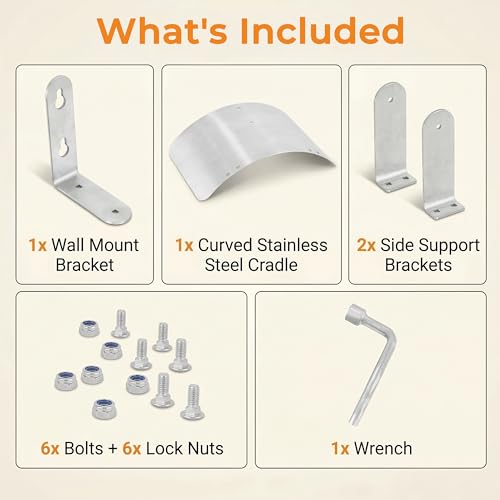 Gardzen 304 Stainless Steel Garden Hose Holder, Heavy Duty Wall Mounted Hanger, Rust-Resistant Outdoor Storage Rack for Backyard, Fence, Garage & Shed - size: 1 Pack