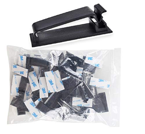 50 PCS Adhesive Cable Clips, Cable Organizer Cord Holder Cable Wire Management for Car Office and Home (Black)