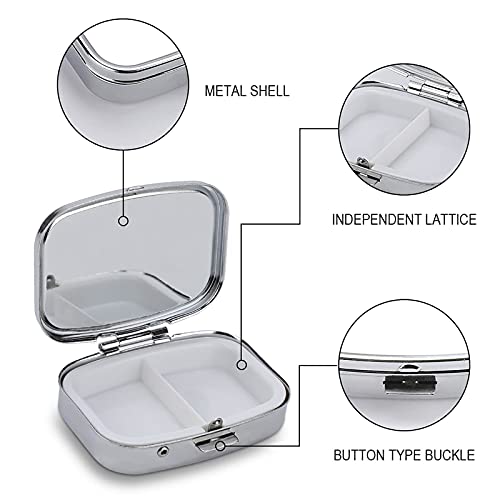 Metal 2 Compartment Pill Organizer Travel Friendly Portable Compact Pill Box Cute Pill Case to Hold Vitamins,Fish Oil,Supplements,Meds,Tablet for Purse,Pocket. (Poison Frog) - color: Poison Frog