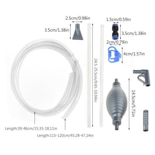 Aquarium Siphon Water Changer Kit, Manual Pump Starter Gravel Washer with Control, Fish Tank Maintenance Tool for Betta and Small Tanks