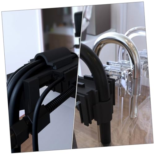 Abaodam 2Pcs Fish Tank Fixed Clips Multifunctional Aquarium Holder Durable Fish Tank Pipe Clamp with Groove Design for Organizing Wires and Preventing Abrasion
