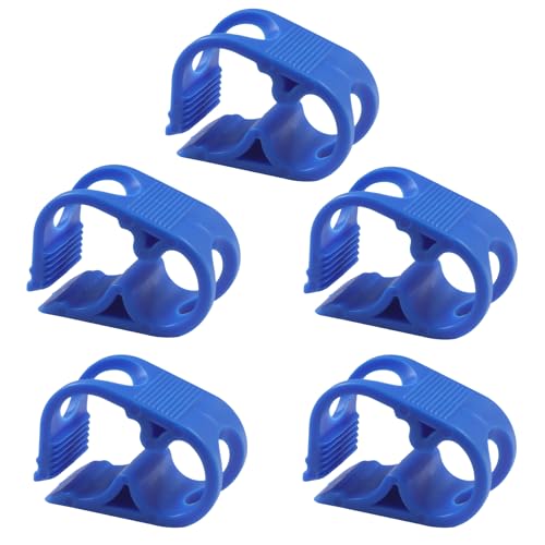 Pack of 5 Plastic 1/4" - 1/2" Tubing Hose Clamps, Adjustable Tube Clamp Flow Control Laboratory Pinch Valve, Shut Off Hose Clips for Laboratory (Blue)