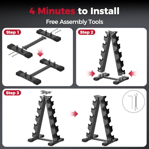 Dumbbell Rack Stand Only, Weight Rack for Dumbbells Compact A-Frame Home Gym Space Saver, 480/800 LBS Weight Capacity - style: 5 Tier - 480LBS