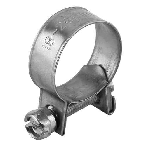 10pcs Stainless Steel Hose Clamps – Adjustable 6-20mm Fuel Line Pipe Clips for Air, Water, Silicone & Fuel Hoses (18-20Mm)