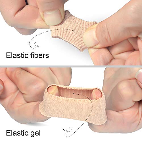 5 Pack Cut Toe Tube Sleeves Made of Elastic Fabric Lined Silicone Toe Sleeve Protector - size: 5.9Inch (Pack of 5)