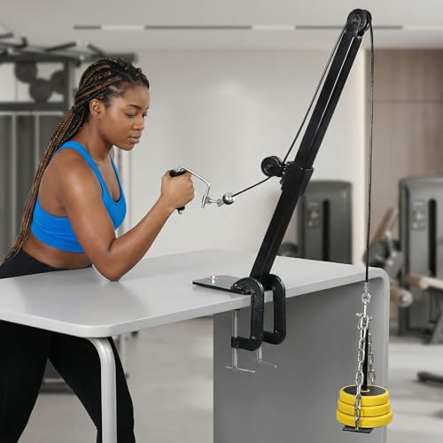 Arm Wrestling Battle Table Training System, Tabletop Pulley Machine for Wrist & Forearm Strength Development with Handle(Black)