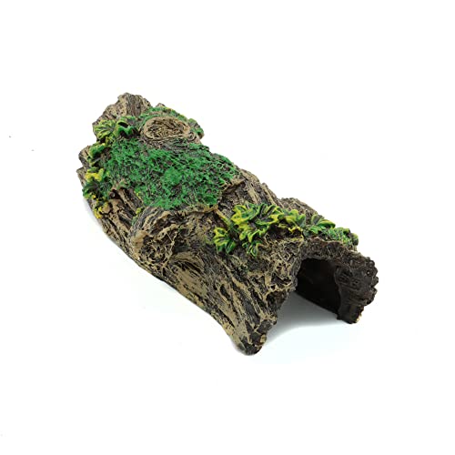 Aquarium Decorations Resin Hollow Tree Trunk Ornament, Bettas House Cave Wood House Decor for Fish Tank (HS-SP207)