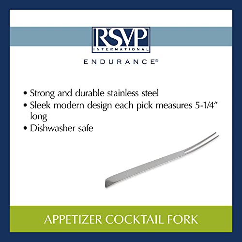 RSVP International Endurance Collection Seafood Tool, Cocktail Fork, Stainless Steel