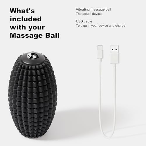 HODEMI Vibrating Massage Ball Roller with Rolling Head, 3 Speeds, Black - color: Black