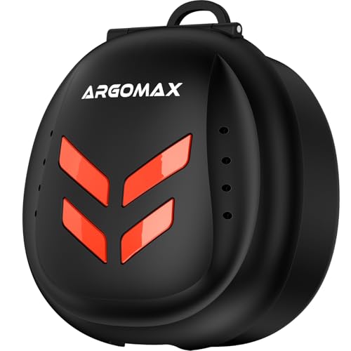 ARGOMAX Ventilated Mouth Guard Case with Clip for Lip Guards, Black Orange - color: Black+orange