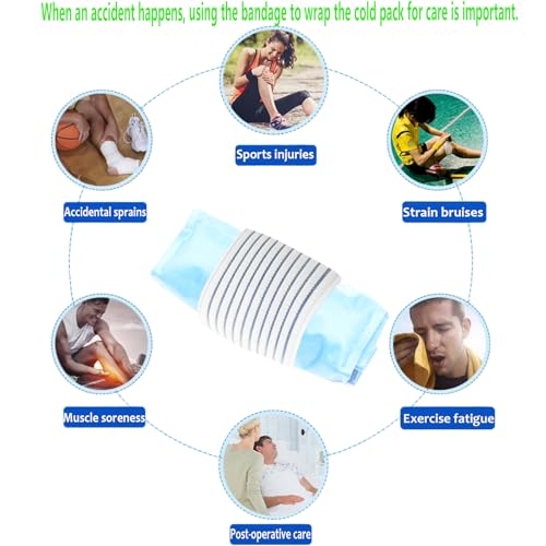 Cold Pack Strap, Elastic Belt to Wrap Cold Pack, Ice Pack Extender Strap, Add Length to Most Ice Pack, Multifunctional (White) - color: White