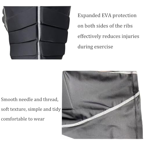 Topeter Padded Compression Shirts with Chest Guard, Rib Protector & Shoulder Pads for Contact Sports - size: Small