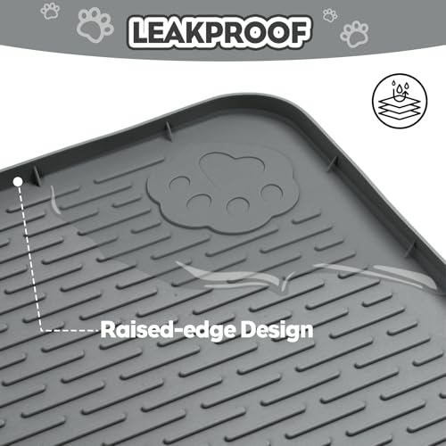 Cat Litter Mat, Extra Large 40" x 28" Silicone Mat Litter Trapping Mat for Scatter Control, Soft on Kitty Paws, Easy to Clean (Dark Gray) - color: Dark Grey