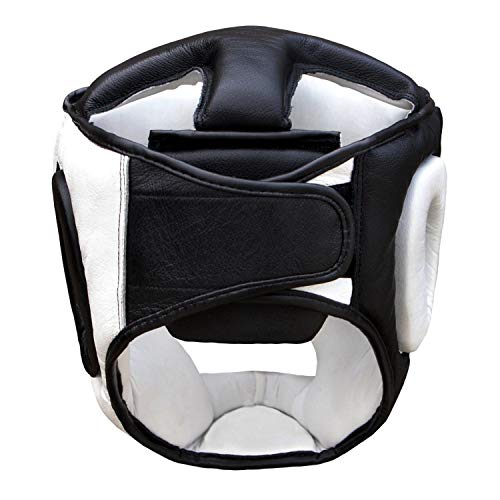 Farabi Sports Boxing headguard Real Leather MMA Head Gear Muay Thai Kickboxing Training Punch Sparring Gear - size: X-Large